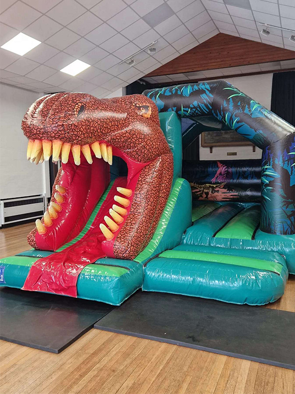 3D Dinosaur bouncy castle with slide